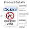 Signmission Gun Free Zone OSHA Notice Sign, Plastic, 7in W x 10in L, 2PK OS-2PACK-NS-P-710-V-13178 - alternate 4